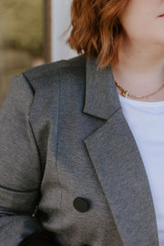 Longline Stretch Blazer - Grey