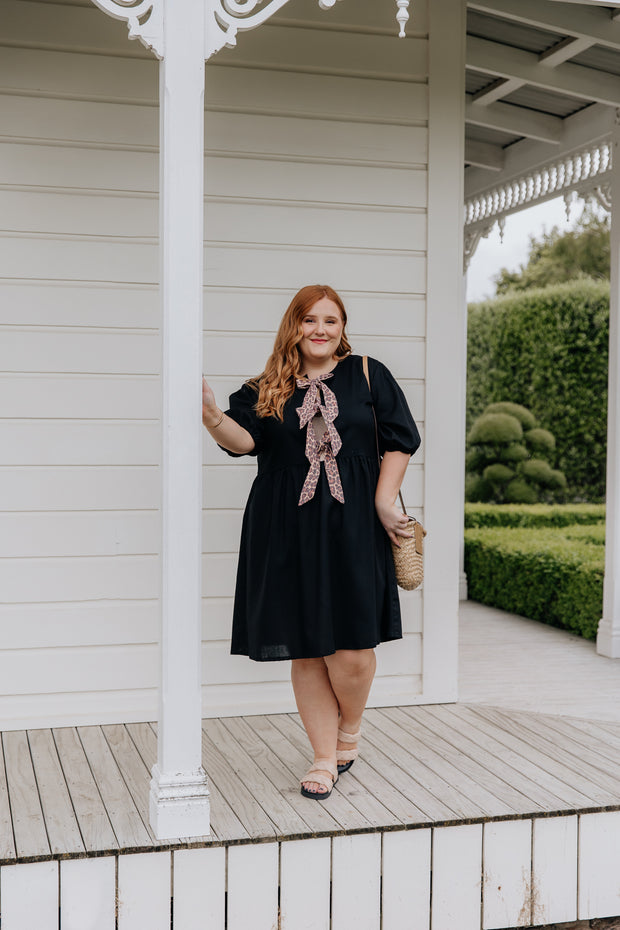 Beau Dress - Black/Leopard