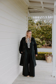 Summer Linen Trench - Black