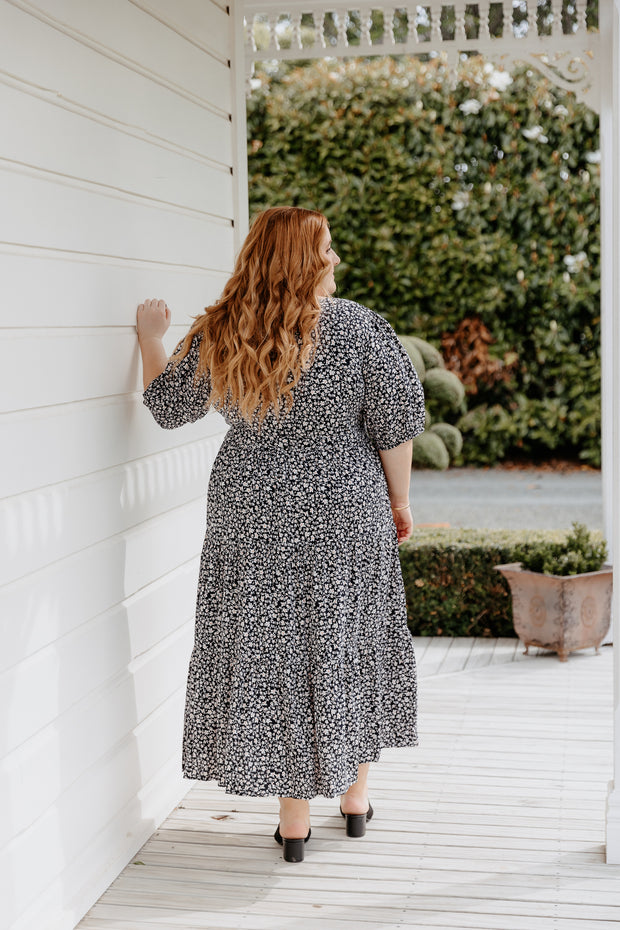 Mabel Dress - Black Floral