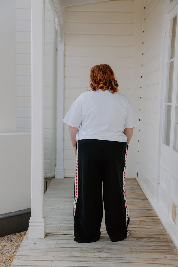 Baz Pants - Black/Burgundy Heart