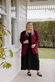 Longline Blazer - Burgundy