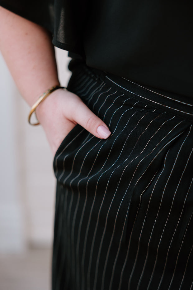 Olive Pants - Pinstripe
