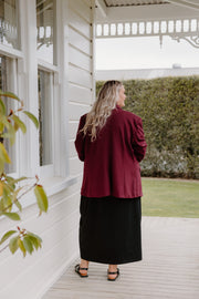 Longline Blazer - Burgundy
