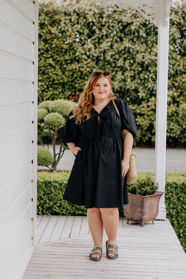 Romy Dress - Black Cotton