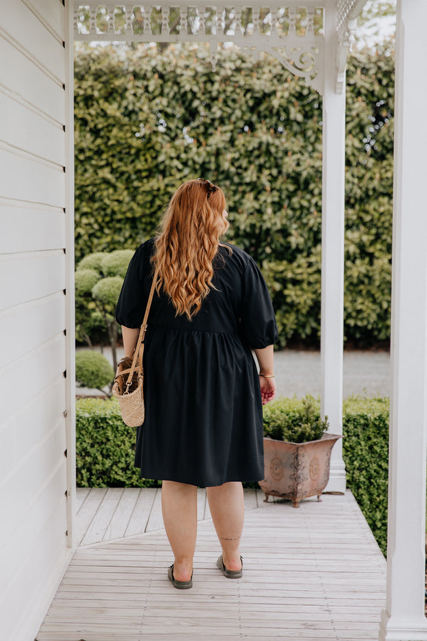 Romy Dress - Black Cotton