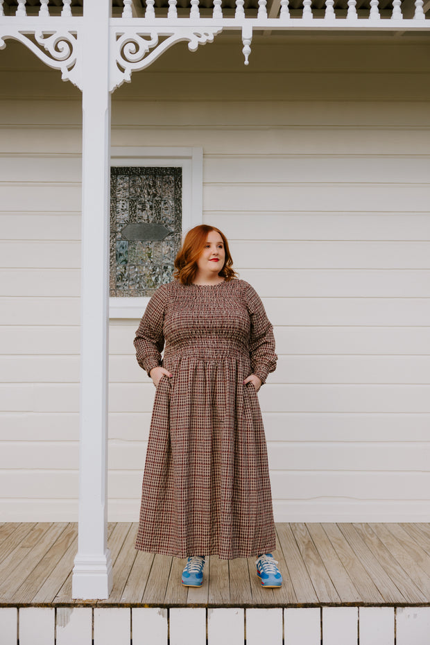 Logie Dress - Brown Check