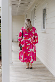 Quince Dress - Pink & White