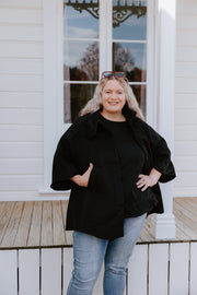 High Neck Cape - Black