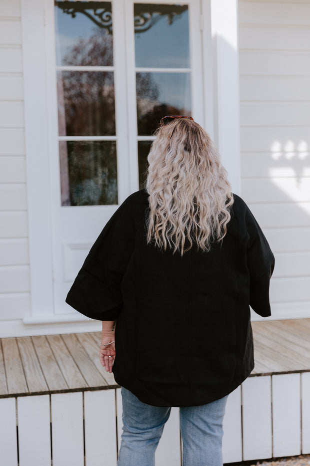 High Neck Cape - Black