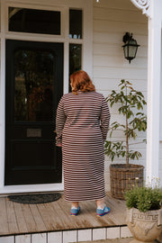 Lauren Dress - Chocolate Stripe