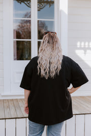 Oversized Tee - Black w Gold Tag