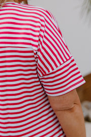 Ansel Dress - Pink/White Stripe
