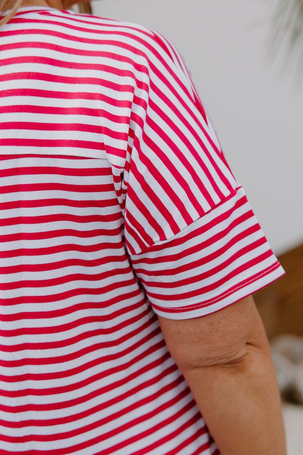 Ansel Dress - Pink/White Stripe