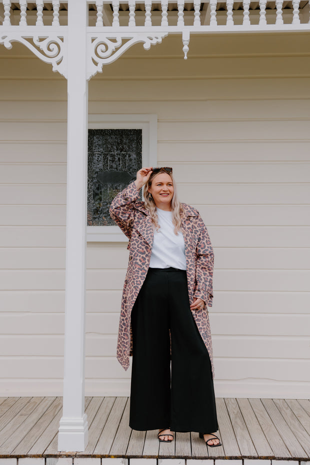 Summer Linen Trench - Leopard