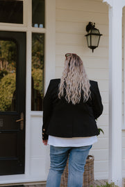 Fitted Stretch Blazer - Black