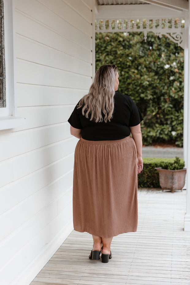 Crepe Skirt - Bronze