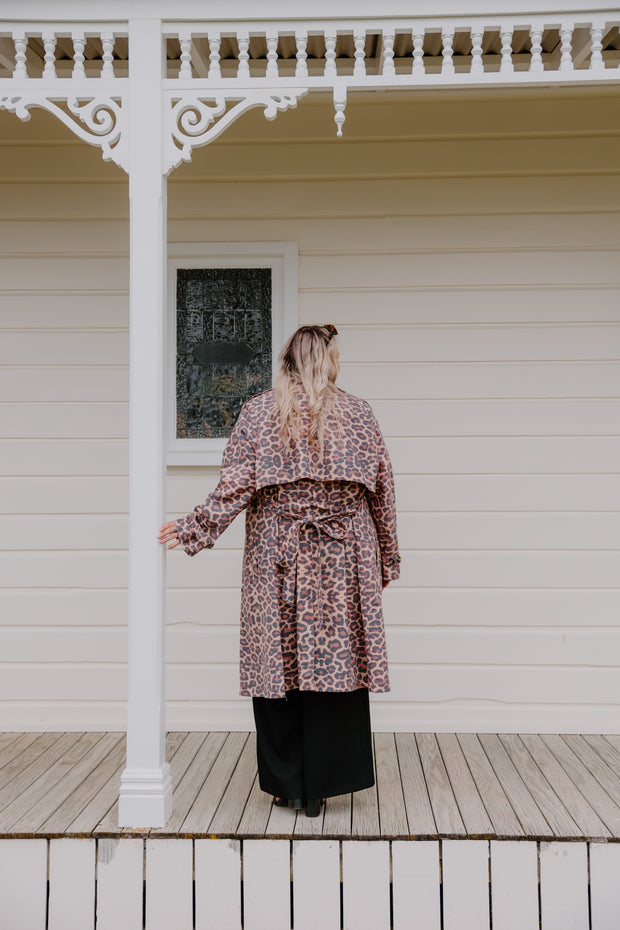 Summer Linen Trench - Leopard