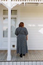 August Dress - B&W Floral