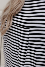 Ansel Dress - B&W Stripe