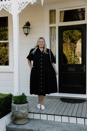 James Dress - Black Linen