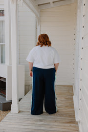 Baz Pants - Navy/Green Heart