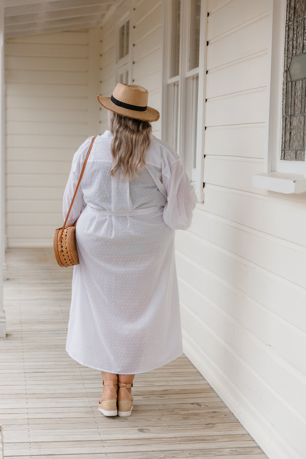 Joan Dress - White Bobble