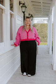 Crop Cardi - Pink/Red