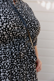 August Dress - B&W Floral