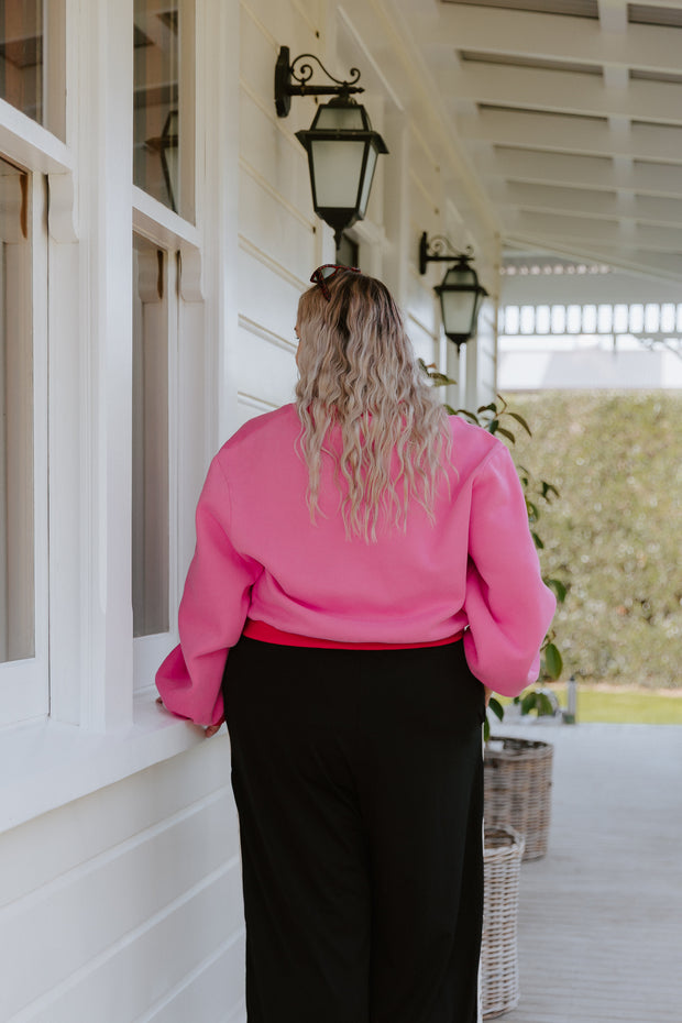 Crop Cardi - Pink/Red