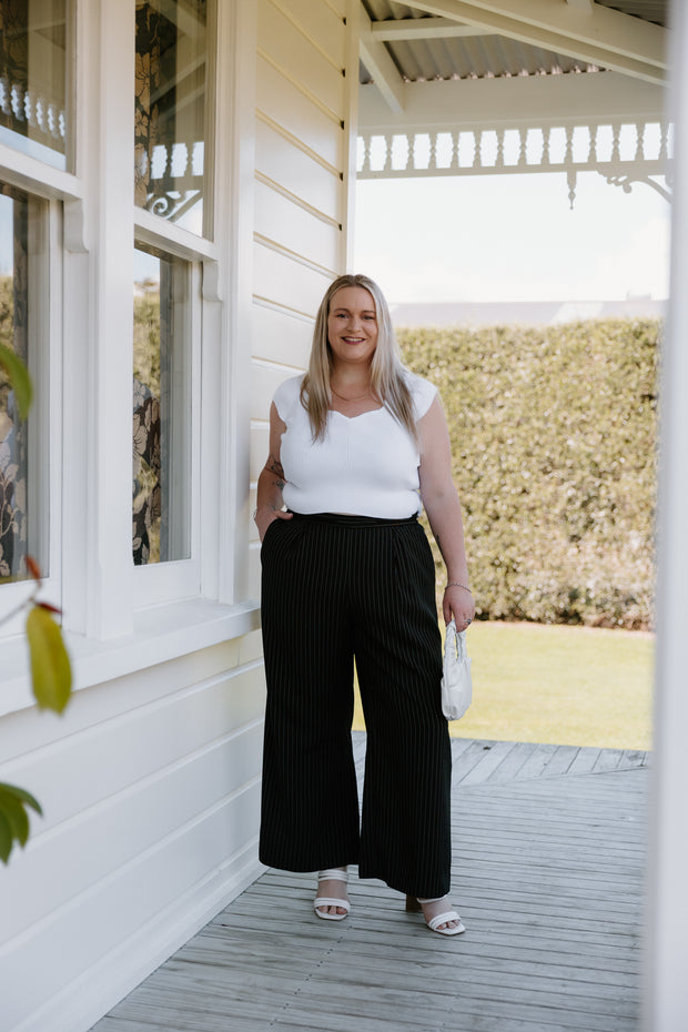 Olive Pants - Pinstripe