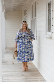 Betty Dress - Blue Tile