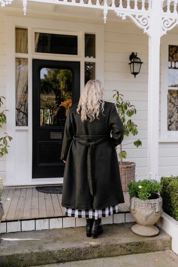 Wool Long Coat - Khaki
