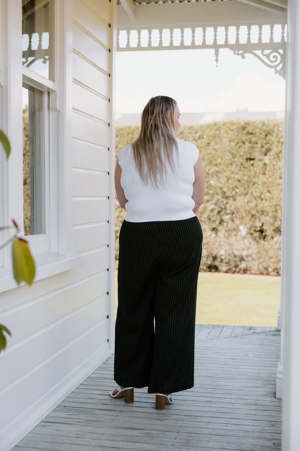 Olive Pants - Pinstripe