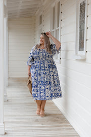 Betty Dress - Blue Tile