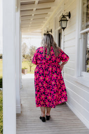 Nadia Dress - Pink/Navy Floral