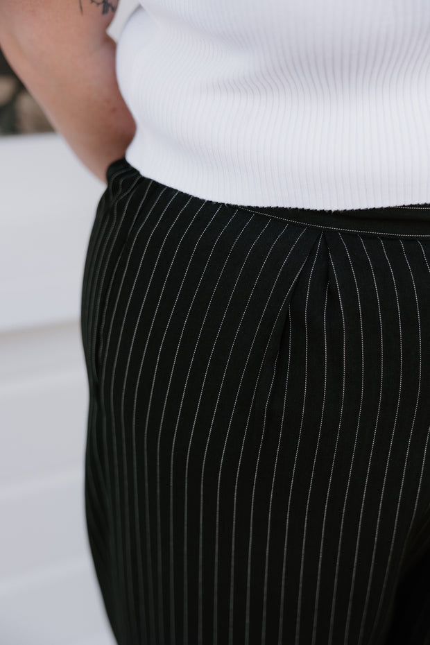 Olive Pants - Pinstripe