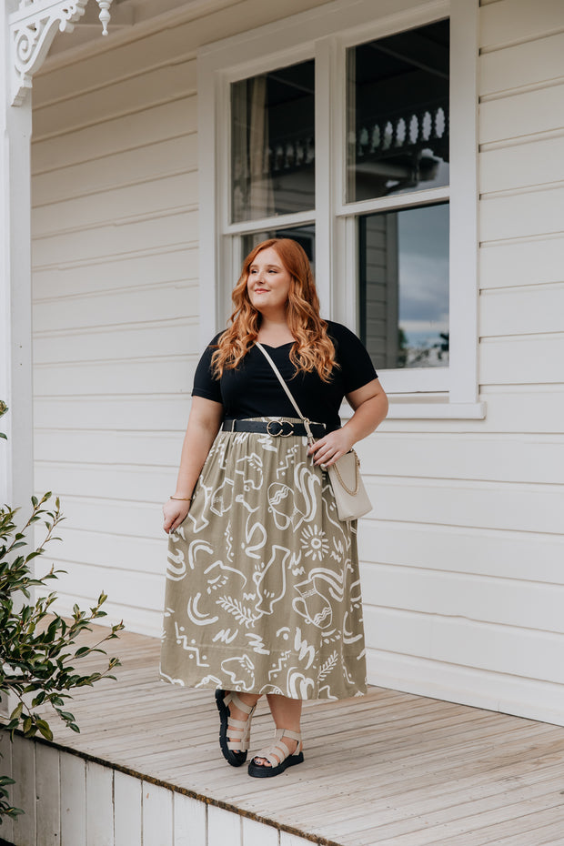 Sammy Skirt - Khaki Pattern