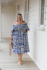 Betty Dress - Blue Tile