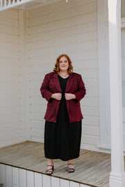 Longline Blazer - Burgundy