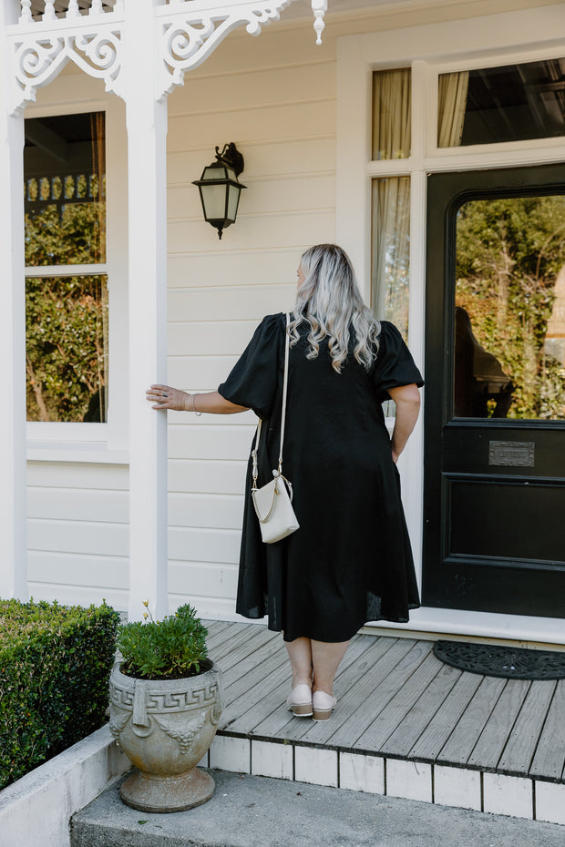James Dress - Black Linen