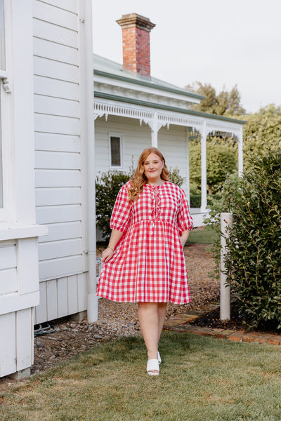 Romy Dress - Red & White Check