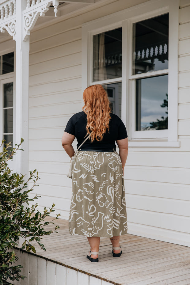 Sammy Skirt - Khaki Pattern