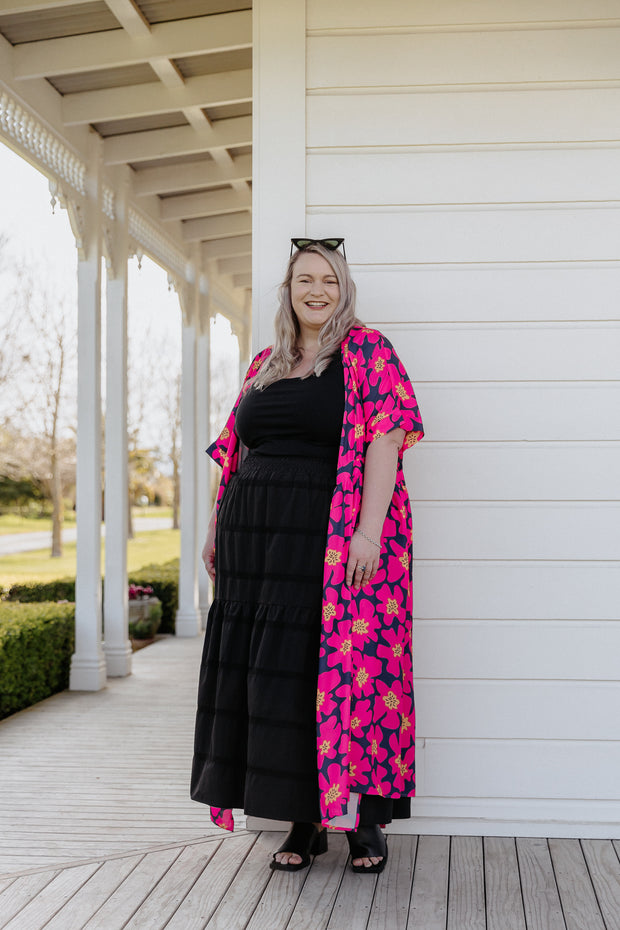 Nadia Dress - Pink/Navy Floral