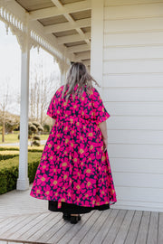 Nadia Dress - Pink/Navy Floral