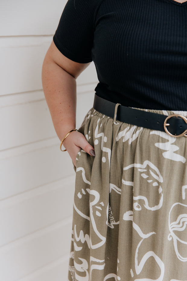 Sammy Skirt - Khaki Pattern