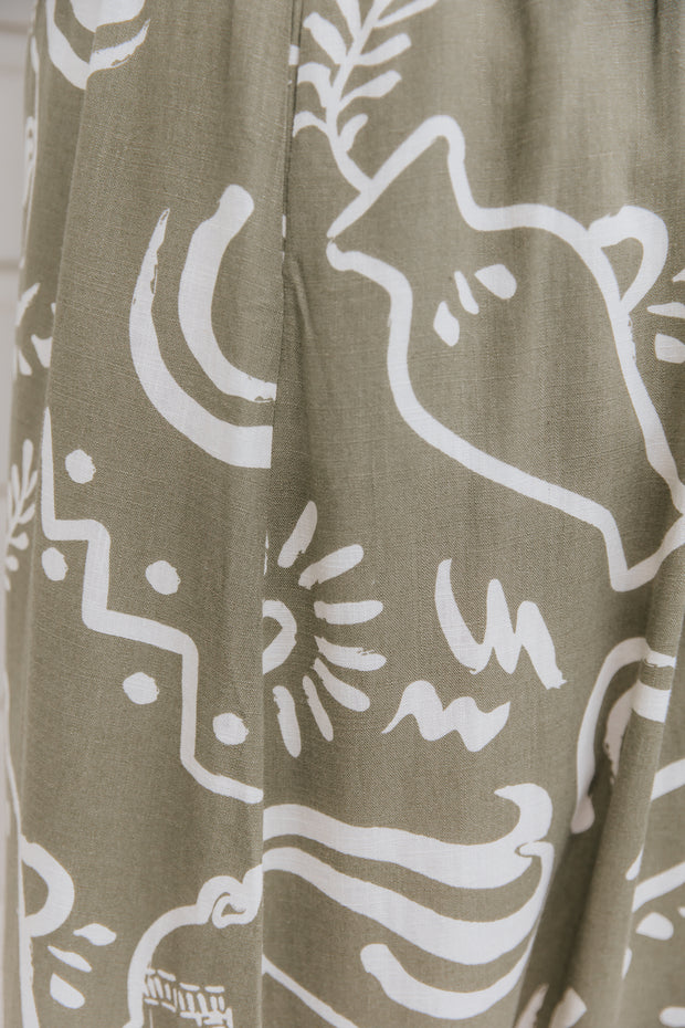 Sammy Skirt - Khaki Pattern