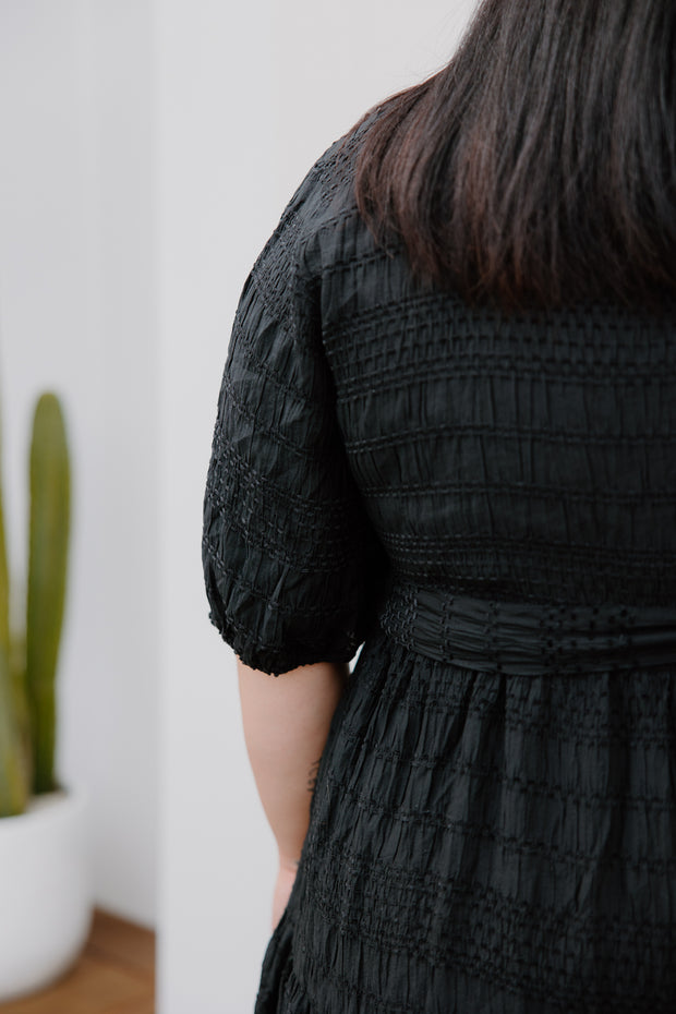 Mabel Dress - Black Texture