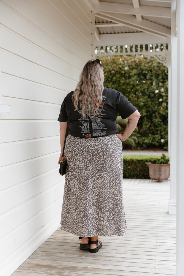 Bias Tie Skirt - Leopard