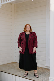 Longline Blazer - Burgundy